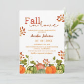 Invitation Chute d'amour citrouille Baby shower d'automne (Debout devant)
