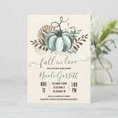 Invitation Chute d'amour, Citrouille bleu, Fête des mariées f (Debout devant)