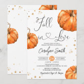 Invitation Chute d'amour Citrouille de douche nuptiale Invita (Devant / Derrière)