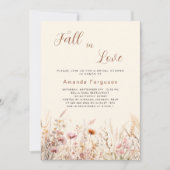 Invitation Chute d'amour Fête des mariées fleur sauvage beige (Devant)