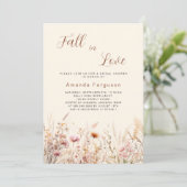 Invitation Chute d'amour Fête des mariées fleur sauvage beige (Debout devant)