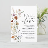 Invitation Chute d'amour Fleur sauvage de douche nuptiale Inv (Debout devant)