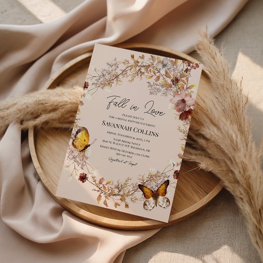 Invitation Chute d'amour Fleur sauvage de douche nuptiale Inv