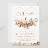 Invitation Chute d'amour Floral Citrouille Écouter Mariage ph (Devant)