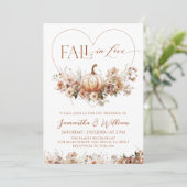 Invitation Chute d'amour Floral Citrouille Écouter Mariage ph (Debout devant)