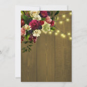 Invitation Chute d'amour lumières dorées douche nuptiale fleu (Dos)