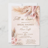 Invitation Chute d'amour pampas herbe boho nuptiale douche (Devant)