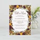 Invitation Chute d'amour rustique automne fleurie douche nupt (Debout devant)