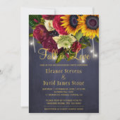 Invitation Chute d'amour rustique chic fiançailles de marine (Devant)