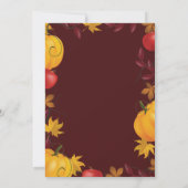 Invitation Chute dans la Fête de la mariée de citrouille de (Dos)