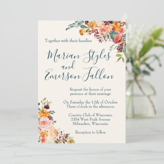 Invitation Chute dans l'amour (Debout devant)