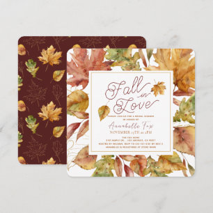 Invitation Chute dans l'amour Chute Feuilles Fête des mariées