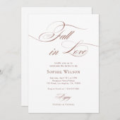 Invitation Chute dans l'amour Fête des mariées de script soph (Devant / Derrière)