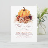 Invitation Chute dans l'amour Fête des mariées Rust Flowers C (Debout devant)