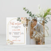 Invitation Chute dans l'amour Fête des mariées Rust Flowers C (Debout devant)
