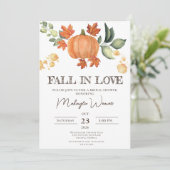 Invitation Chute dans l'amour Fête des mariées Rust Flowers C (Debout devant)