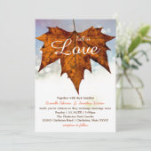 Invitation Chute dans l'amour photo de la feuille - Faire-par (Debout devant)