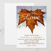 Invitation Chute dans l'amour photo de la feuille - Faire-par (Devant / Derrière)