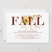 Invitation Chute dans le baby shower floral de Bourgogne de (Devant)