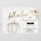 Invitation Chute dans l'invitation blanche de citrouille (Devant / Derrière)