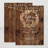 Invitation Chute dans l'invitation floral de fiançailles (Devant / Derrière)