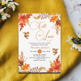 Invitation Chute dans Love Boho Baby shower Floral