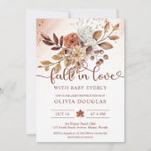 Invitation Chute dans Love Boho Baby shower Floral (Devant)