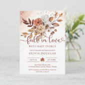 Invitation Chute dans Love Boho Baby shower Floral (Debout devant)