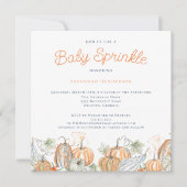 Invitation Chute d'aquarelle Citrouille Bébé Sprinkel (Devant)