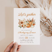 Invitation chute d'aquarelle citrouille dîner d'action de grâ