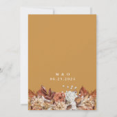 Invitation Chute d'aquarelle Floral sur Mariage or (Dos)