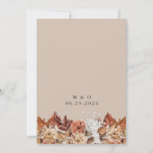 Invitation Chute d'aquarelle Floral sur Mariage Taupe (Dos)