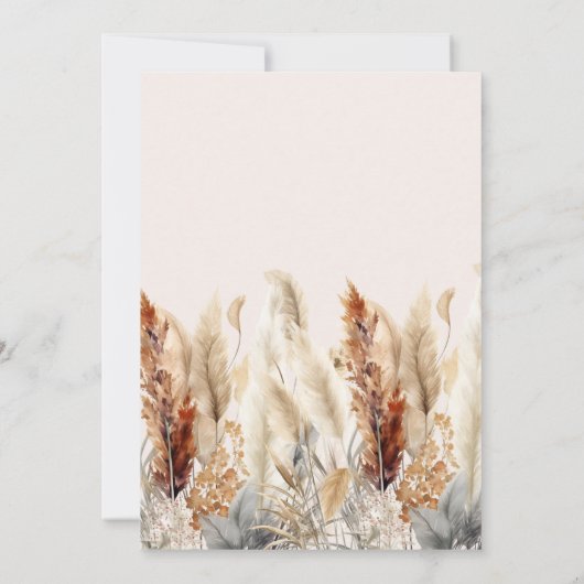 Invitation Chute d'aquarelle Pampas Grass Bride (Dos)