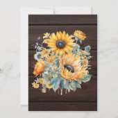 Invitation Chute d'aquarelle Sunflower Bride (Dos)