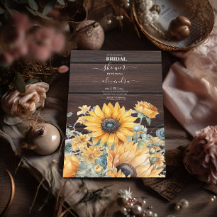 Invitation Chute d'aquarelle Sunflower Bride