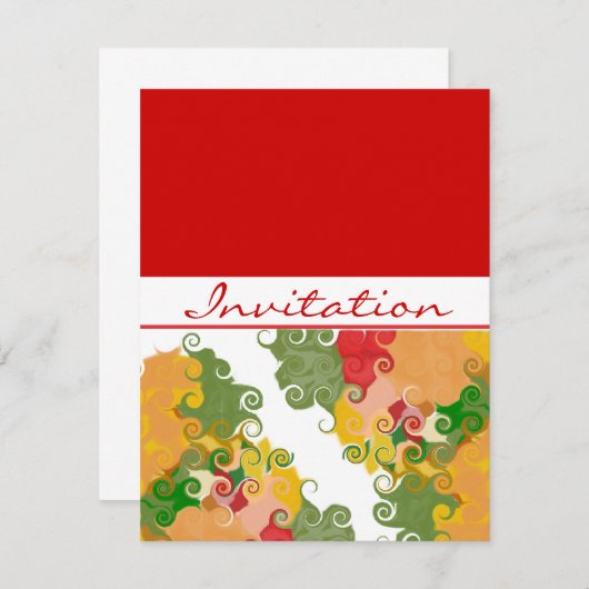 Invitation Chute D'Automne (Devant / Derrière)