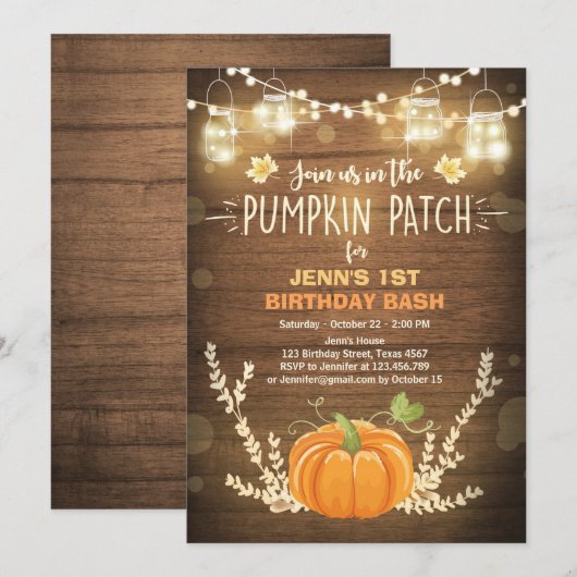 Invitation Chute d'automne de correction d'invitation (Devant / Derrière)