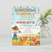 INVITATION CHUTE DE CHUTE CITROUILLES & BALES DE HAY ANNIVERS (Debout devant)