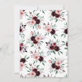 Invitation Chute de l'aquarelle Bourgogne Fête des mariées Ro (Dos)