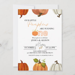 Invitation Chute de notre petit citrouille jumeau à un annive