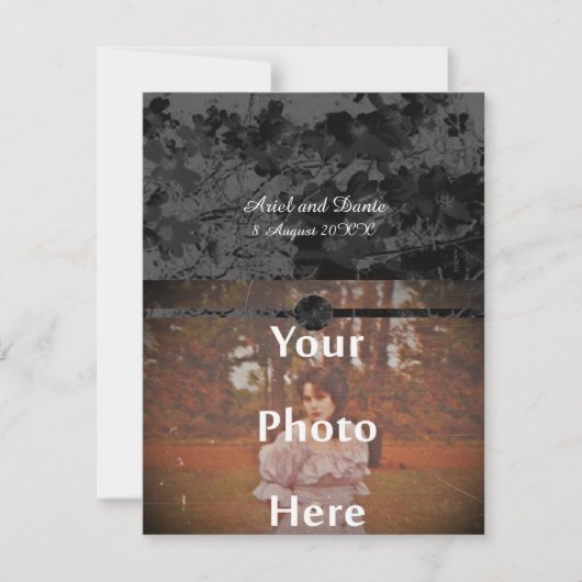 Invitation Chute de nuit gothique Floral Mariage Handfasting  (Devant)