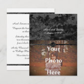 Invitation Chute de nuit gothique Floral Mariage Handfasting  (Devant / Derrière)