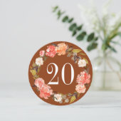 Invitation Chute de rouille Peach Aquarelle Florale Numéro du (Debout devant)