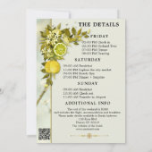 Invitation Chute d'eau citron verrier Bachelorette Week-end (Dos)