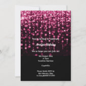 INVITATION CHUTE D'EAU DE DIAMANT ROSE NOIR 2 ANNIVERSAIRE (Devant)