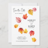 Invitation Chute des feuilles d'automne, Mariage de automne E (Devant)