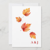 Invitation Chute des feuilles d'automne, Mariage de automne E (Dos)
