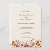 Invitation Chute dorée Terracotta Floral (Devant)