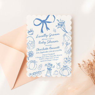 Invitation Chute du Baby shower Citrouille cultivé localement