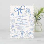 Invitation Chute du Baby shower Citrouille cultivé localement (Debout devant)